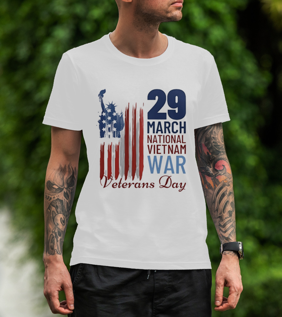 March 29 Honor National Vietnam War Veterans Day Patriotic Flag Recognize Heroes T-Shirt