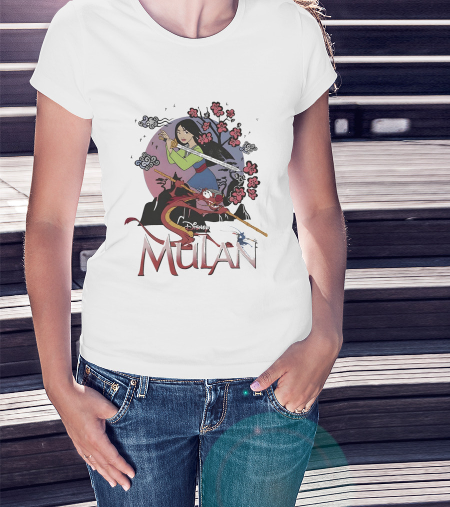 Disney Mulan Mushu Cherry Blossom Scene T-Shirt