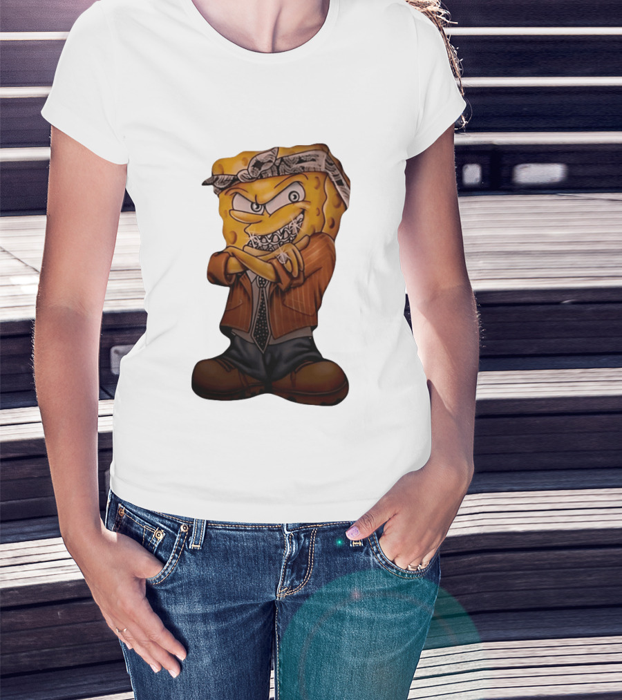 SquarePants Registered Flex Offender Gangster With Bandana And Bling T-Shirt