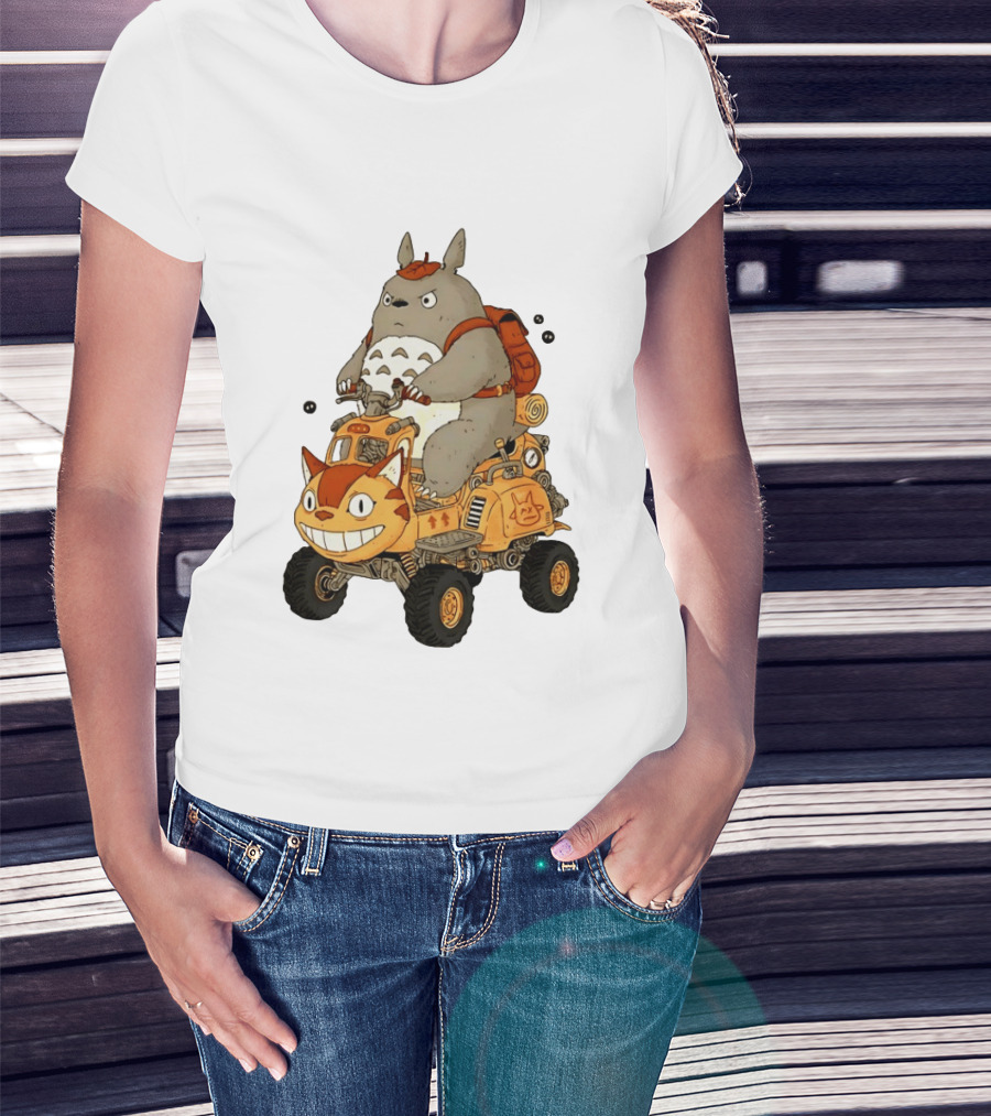 Totoro Catbus Forest Spirit Off Road Adventure T-Shirt