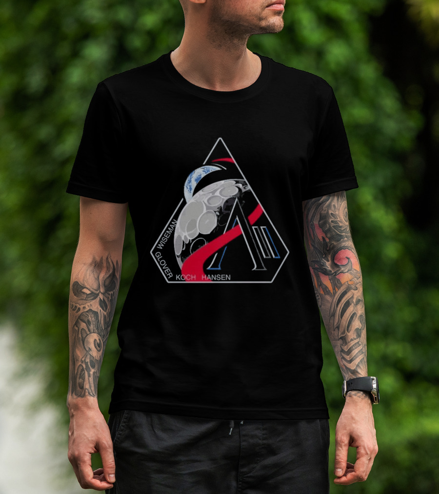 Artemis II Mission Wiseman Glover Koch Hansen Patch T-Shirt
