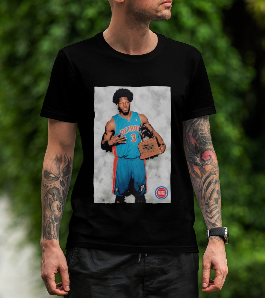 Ben Wallace Detroit Pistons Number 3 Defensive Player Of The Year MVP Recognition T-Shirt
