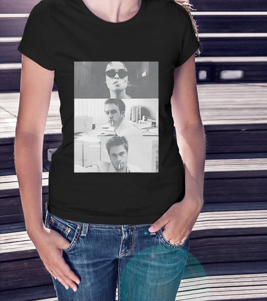 Brad Pitt Edward Norton Marla Film 1999 Smoking Scenes T-Shirt