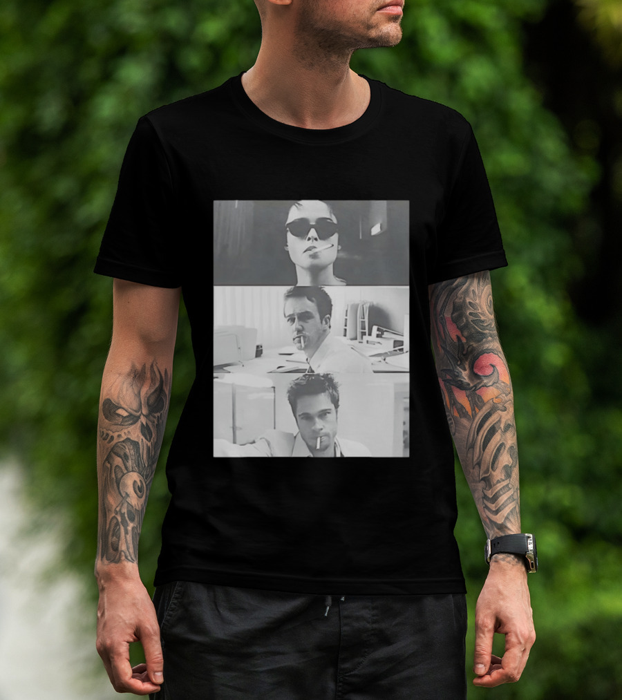 Brad Pitt Edward Norton Marla Film 1999 Smoking Scenes T-Shirt