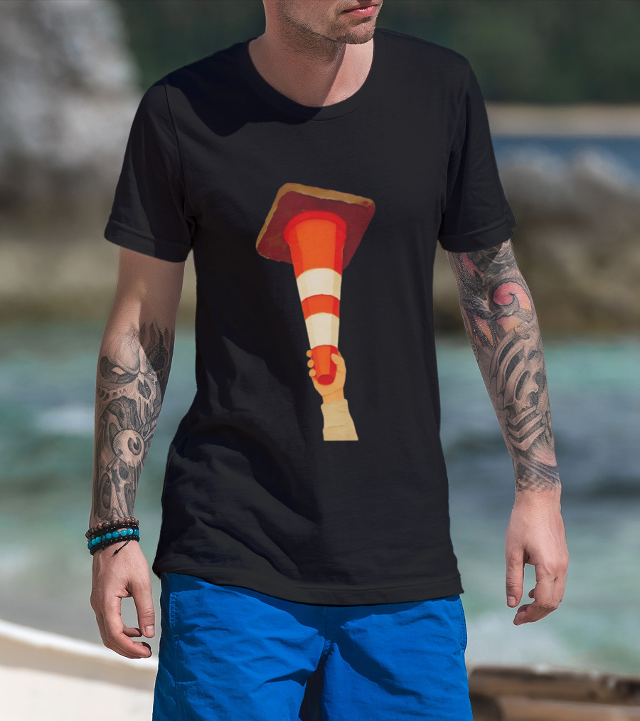 Hoist The Cone Traffic Symbol Celebration T-Shirt
