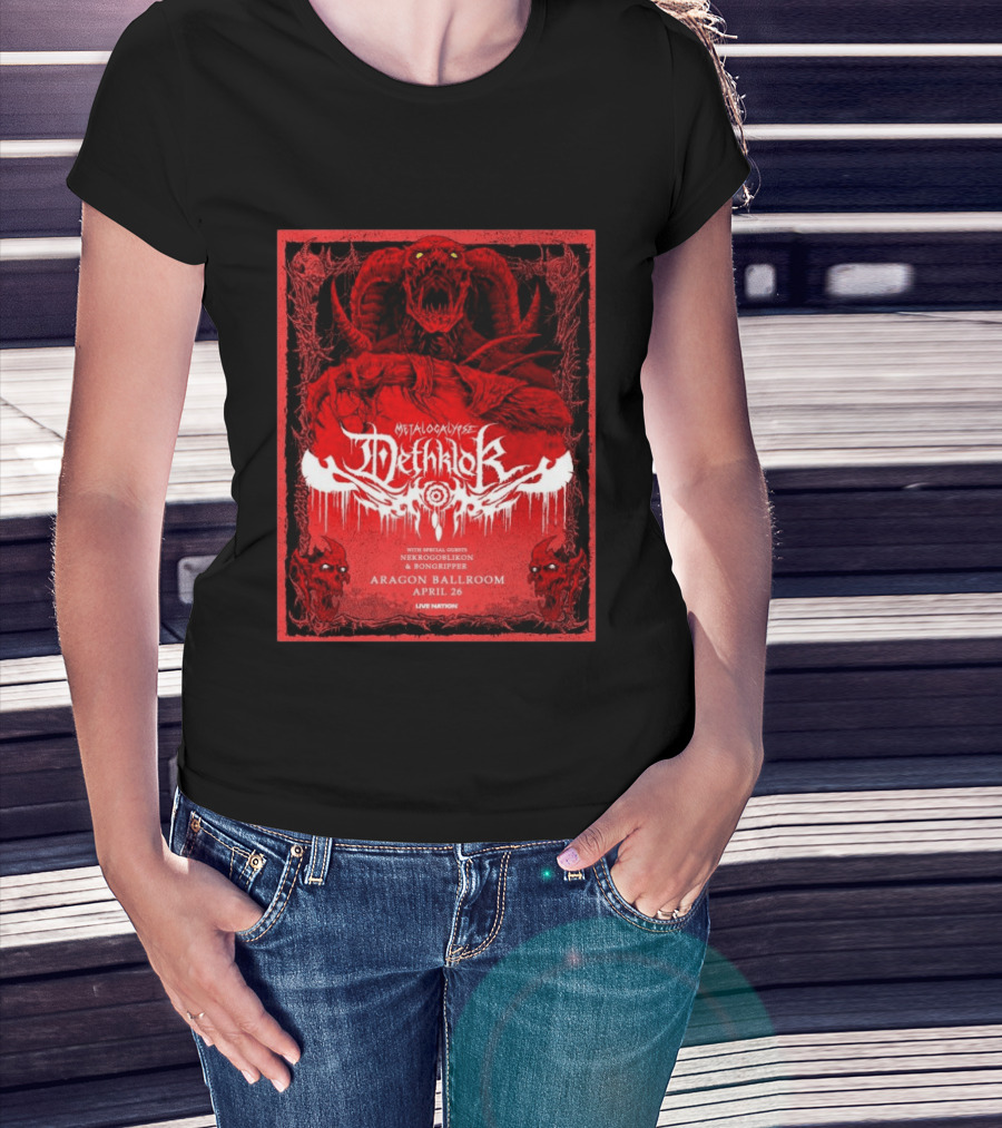 Metalocalypse Dethklok With Nekrogoblikon And Bongripper At Aragon Ballroom April 26 Live Nation T-Shirt