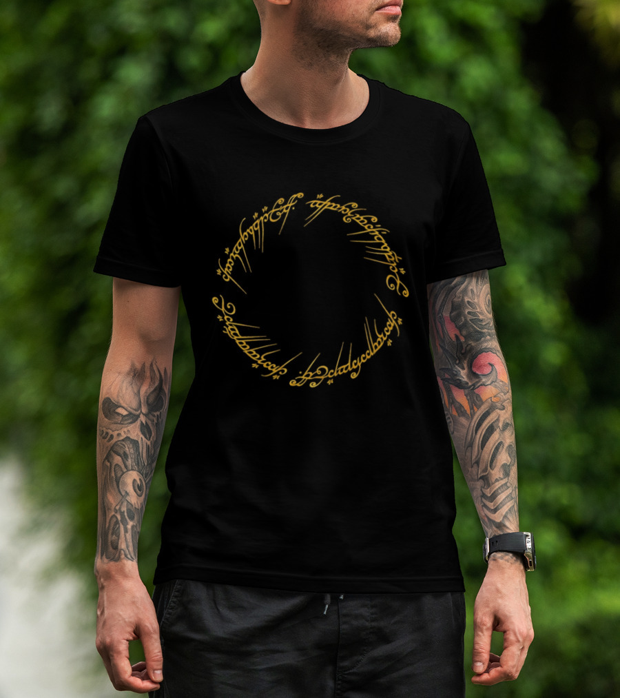 Elvish Script Ring Inscription One Ring To Rule Them All T-Shirt