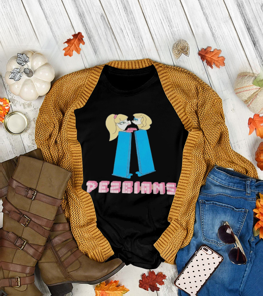 Pesbians Blonde Couple Kissing Meme Pez Dispenser T-Shirt