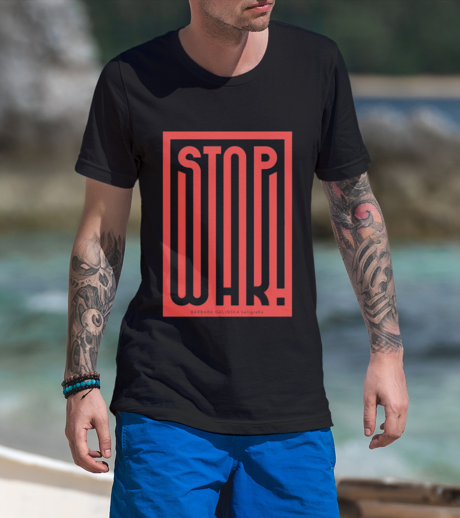 Stop War Barbara Galińska Bold Red T-Shirt