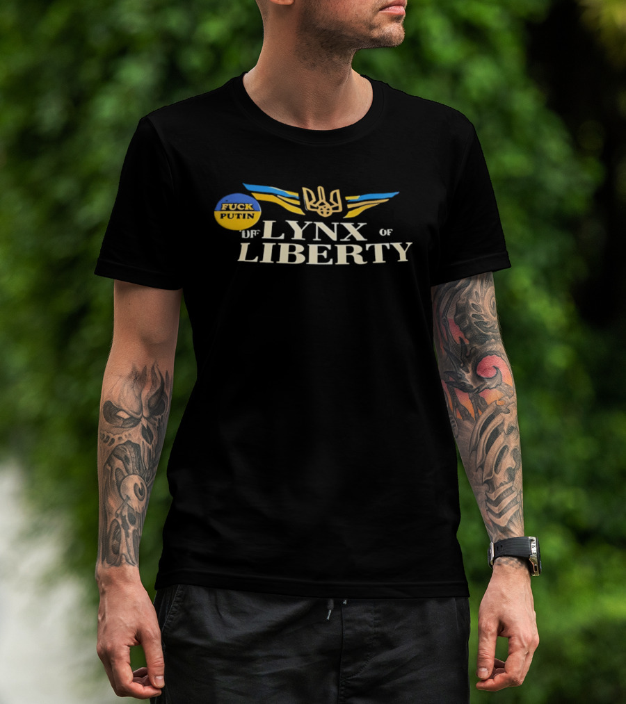 Lynx Of Liberty Ukraine Trident Wings And Anti Putin T-Shirt