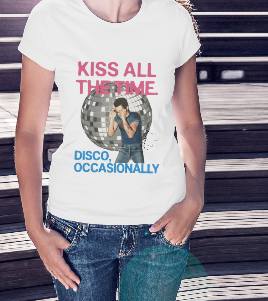 Kiss All The Time Disco Occasionally Retro Style Music Dance T-Shirt