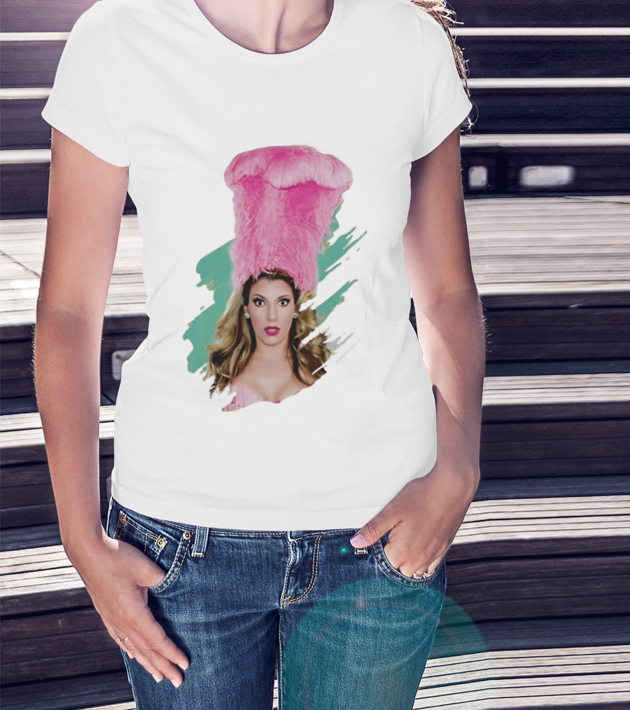 Maren Wade Showgirl Confessions Pink Feather Headdress T-Shirt