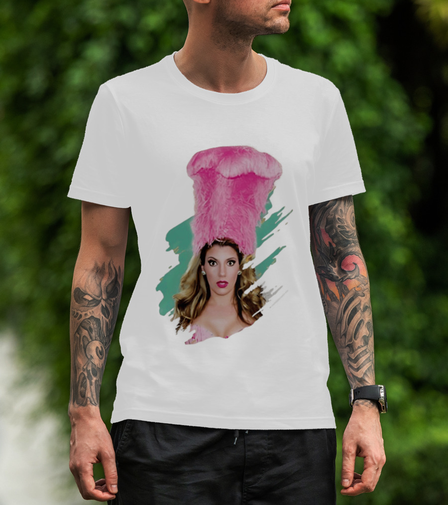 Maren Wade Showgirl Confessions Pink Feather Headdress T-Shirt