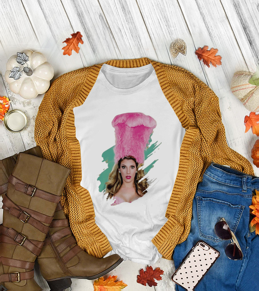Maren Wade Showgirl Confessions Pink Feather Headdress T-Shirt