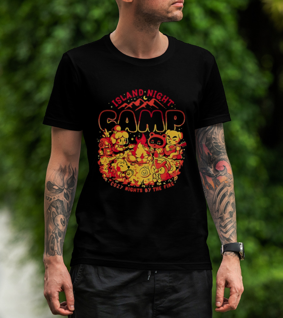 Island Night Camp Adventures With K.K. Slider And Blathers T-Shirt