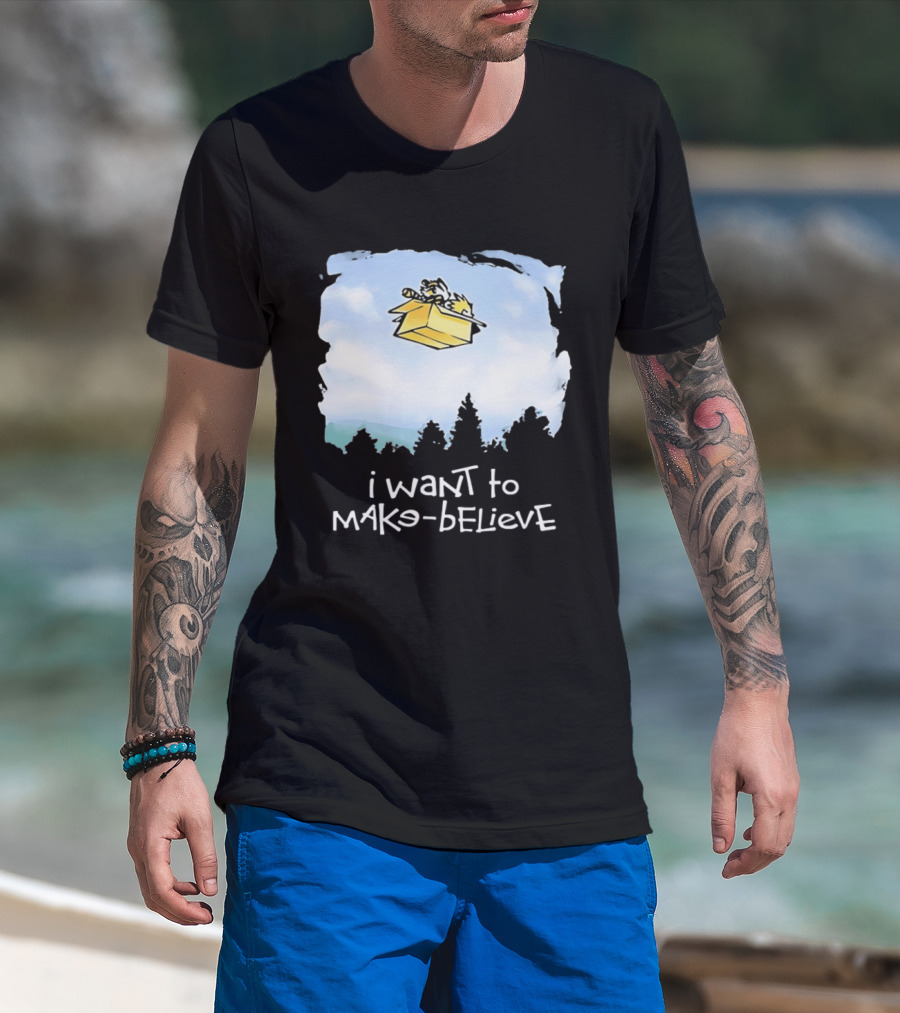 I Want To Mako Believe Calvin And Hobbes Inspired Flying Box Adventure T-Shirt