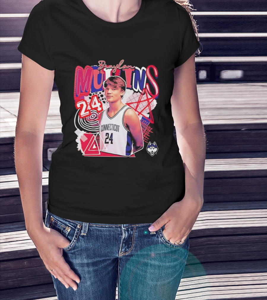Braylon Mullins UConn Huskies Basketball 24 Collage T-Shirt