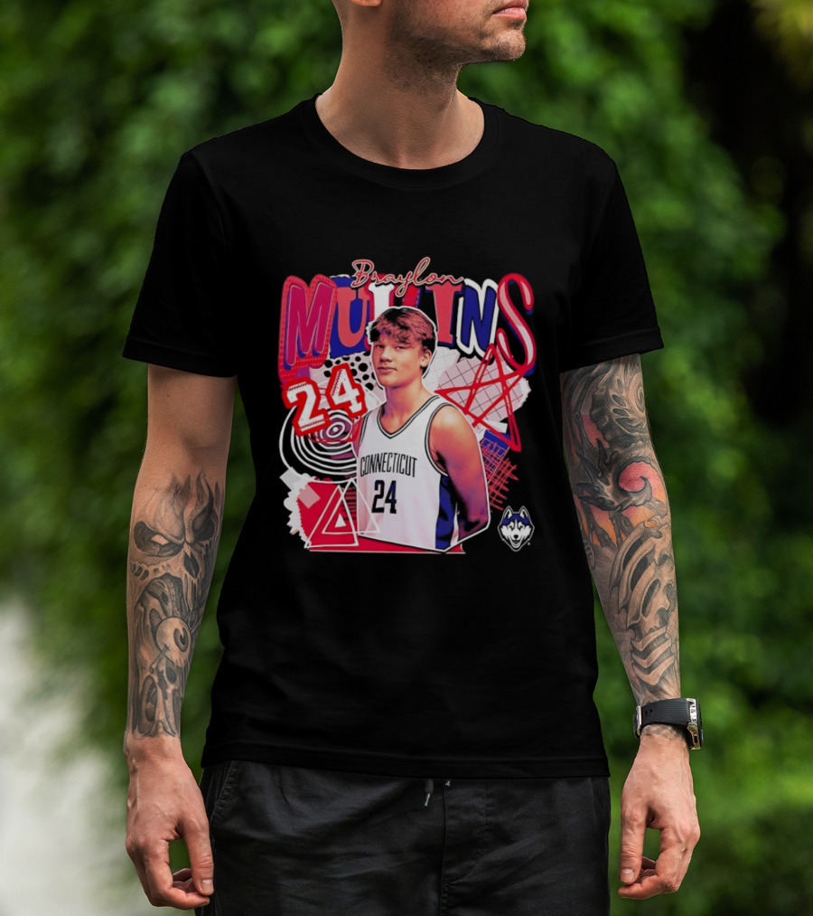 Braylon Mullins UConn Huskies Basketball 24 Collage T-Shirt
