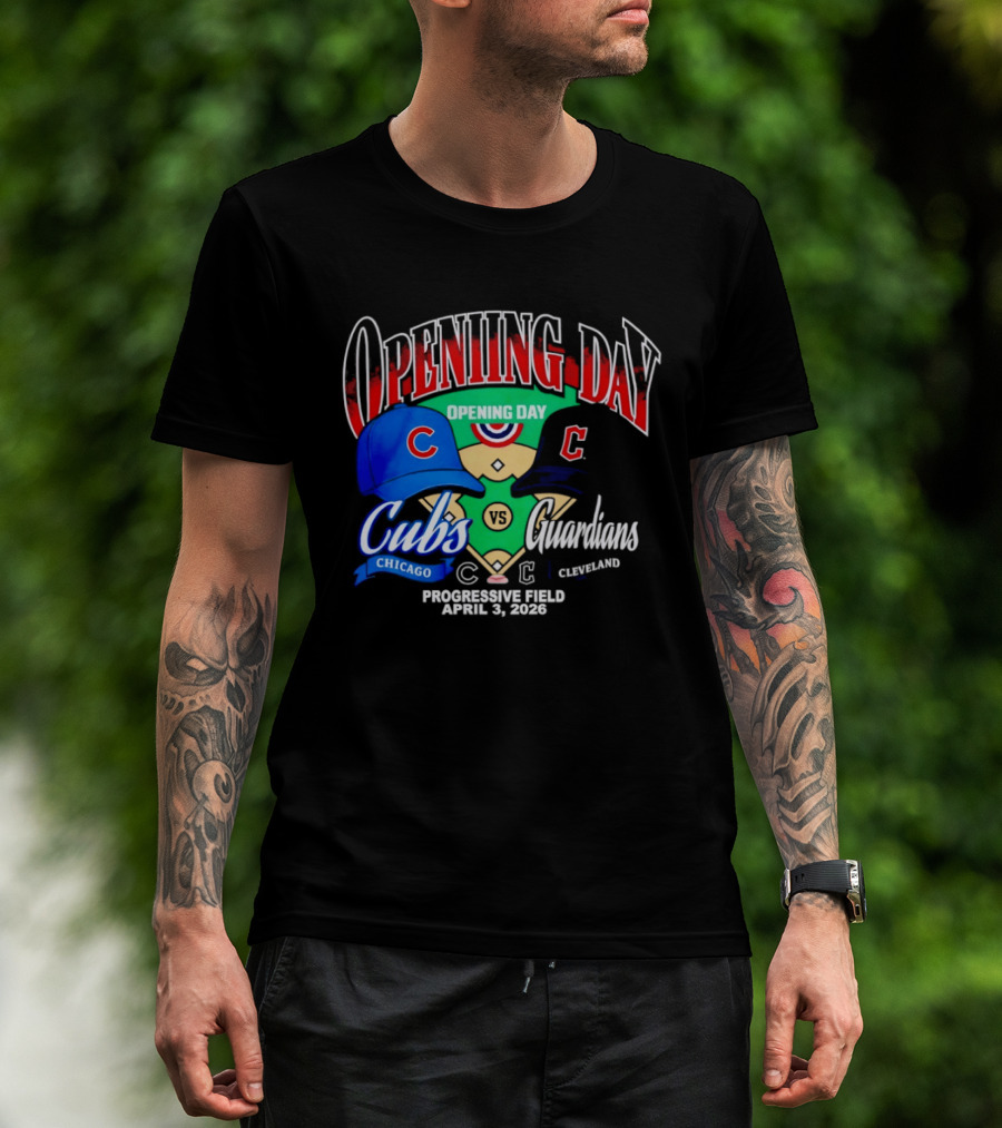 Chicago Cubs Vs Cleveland Guardians Opening Day April 1 2026 Progressive Field T-Shirt