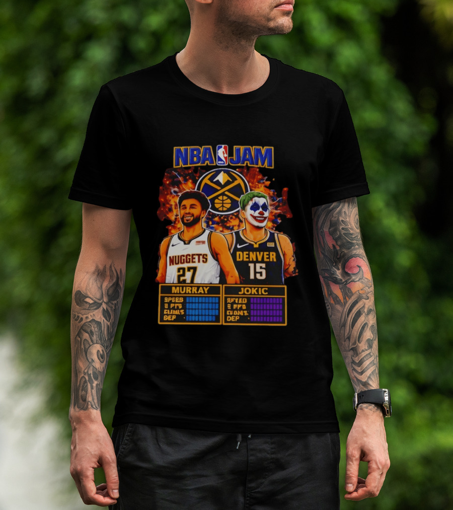 NBA Jam Denver Nuggets Jokic And Murray Basketball Legends T-Shirt