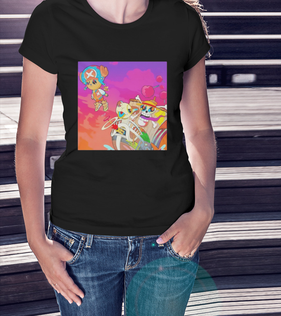 Choppers One Piece Graduation Colorful Adventure Scene T-Shirt
