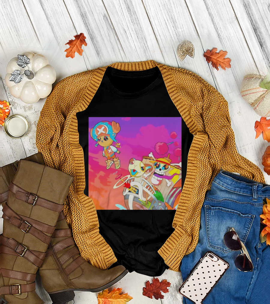 Choppers One Piece Graduation Colorful Adventure Scene T-Shirt