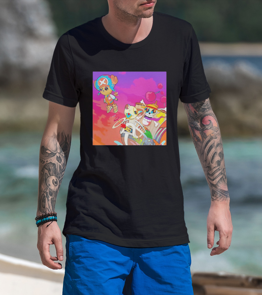 Choppers One Piece Graduation Colorful Adventure Scene T-Shirt