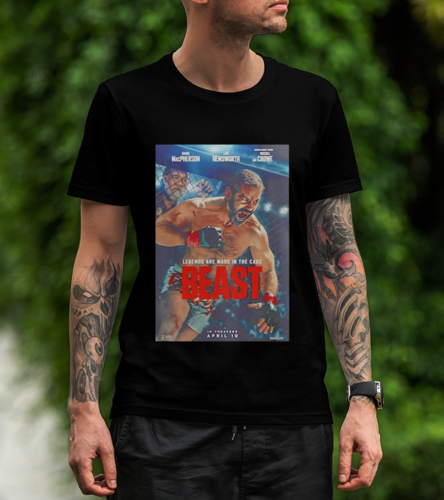 Daniel MacPherson Luke Hemsworth Russell Crowe MMA Beast Movie Legends In The Cage April 10 2026 T-Shirt