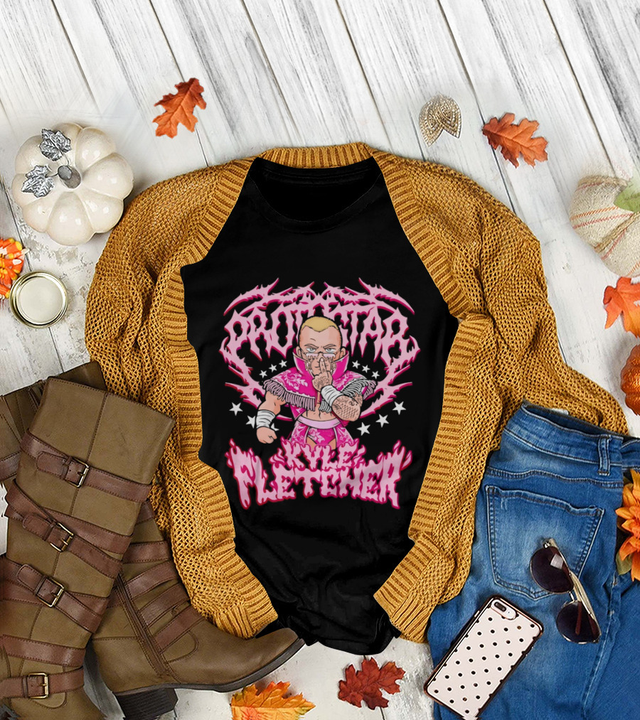 Protokid Kyle Fletcher Wrestling Pink Stars T-Shirt