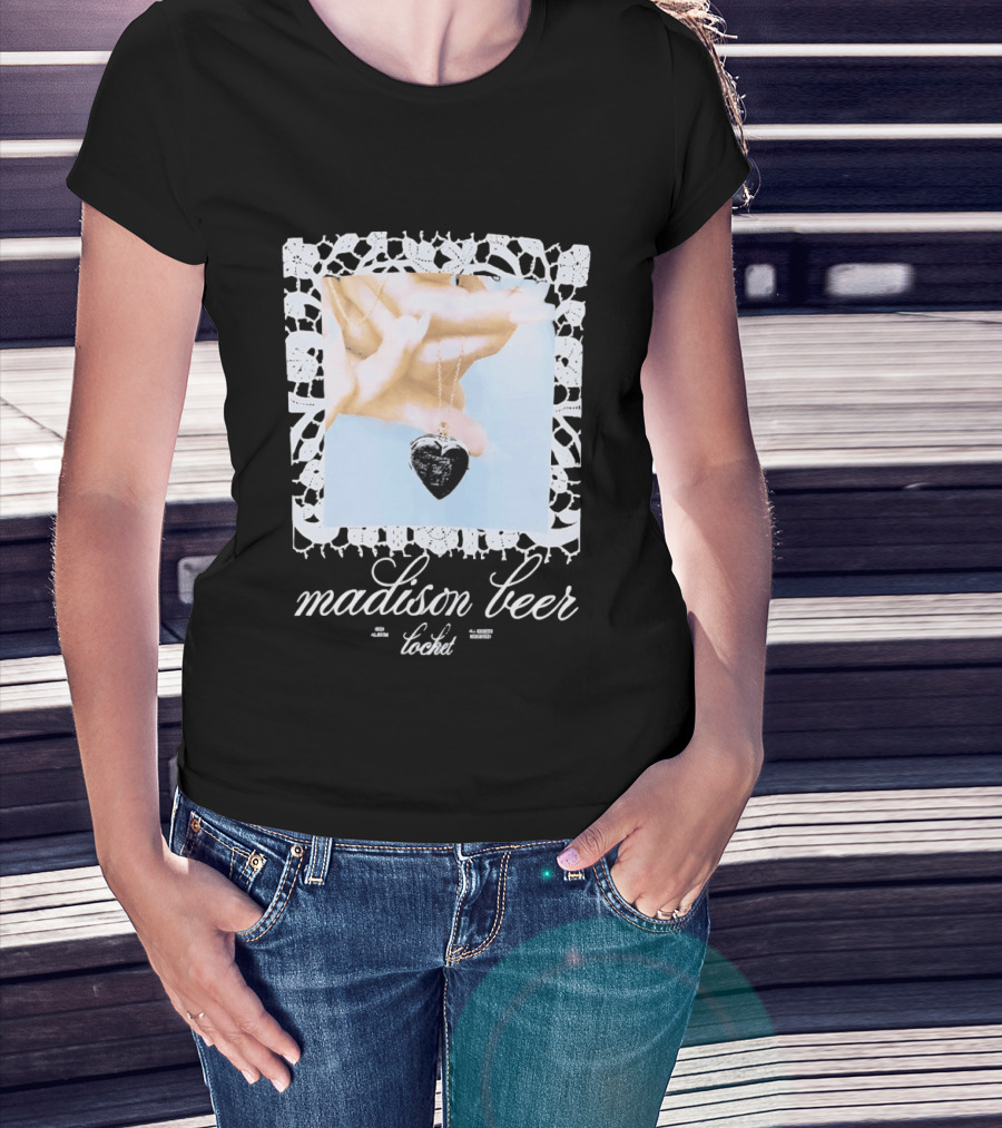 Madison Beer Locket Album 2025 Heart Pendant Motif T-Shirt