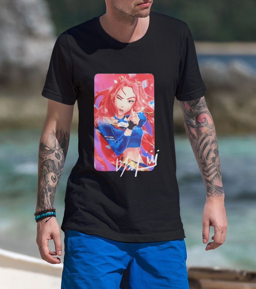Mira KPop Demon Hunters HUNTR X Dance Performance Red Blue Outfit T-Shirt