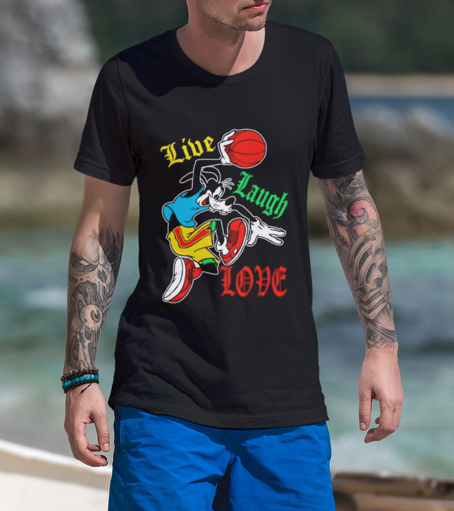 Live Laugh Love Goofy Basketball Colorful Dunk T-Shirt