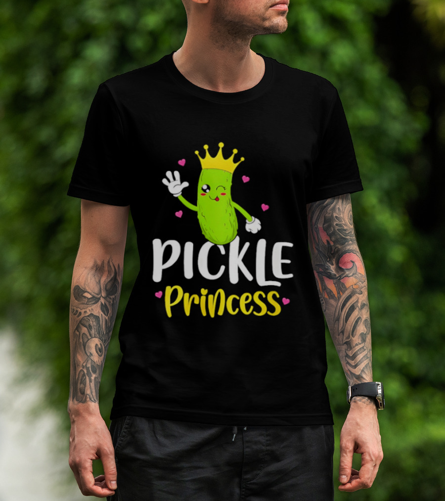 Pickle Princess Crown Cute Fun Cartoon T-Shirt