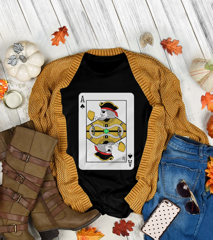Pittsburgh Pirates Ace of Spades Playing Card Baseball T-Shirt