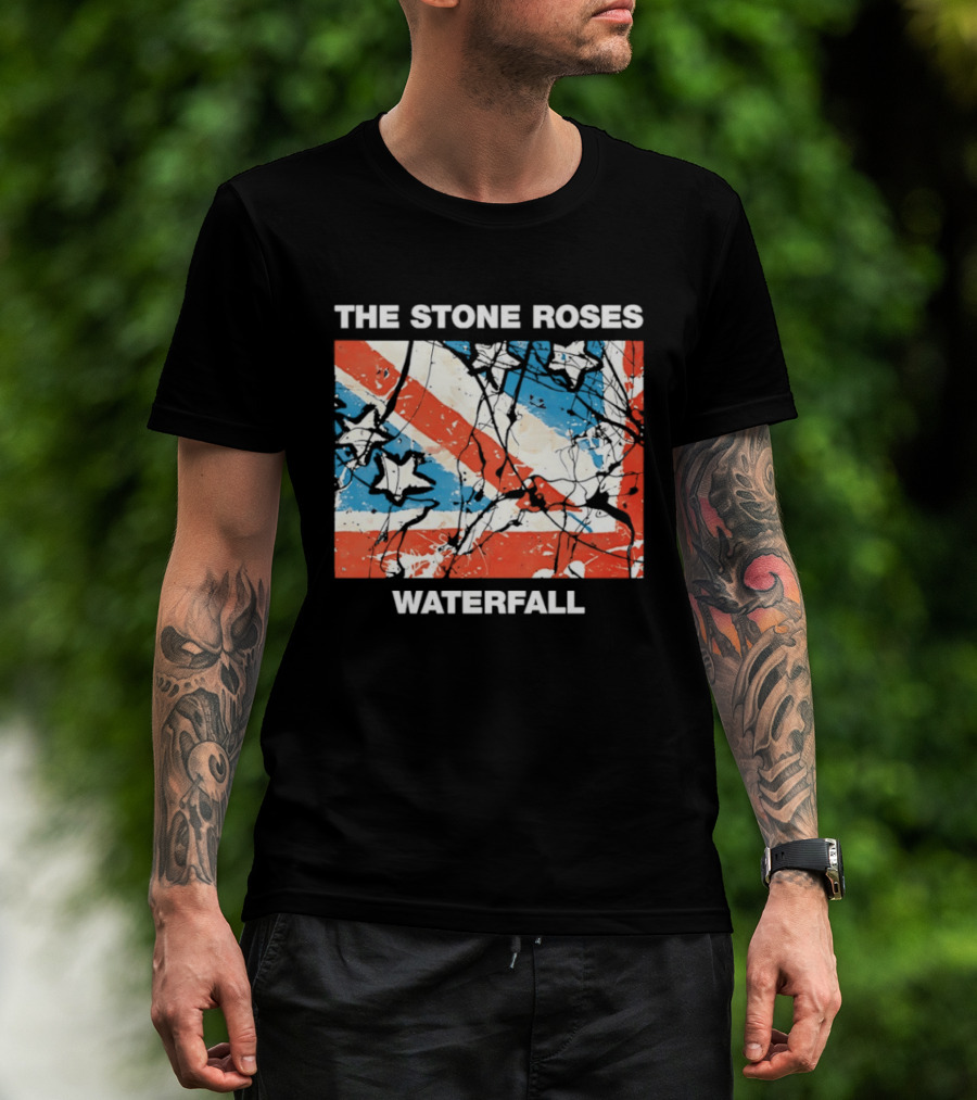 The Stone Roses Waterfall Flag Stars Union Jack T-Shirt