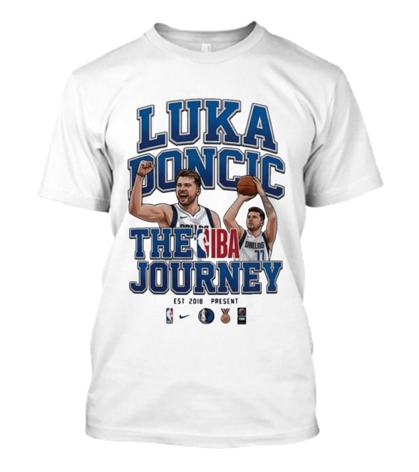 Luka Doncic NBA FIBA Journey Dallas Mavericks 2018 Nike Basketball T-Shirt