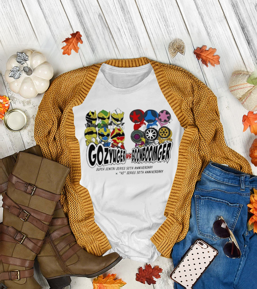 Gozyuger Vs Boonboomger Super Sentai Series 50th Anniversary Celebration Characters T-Shirt