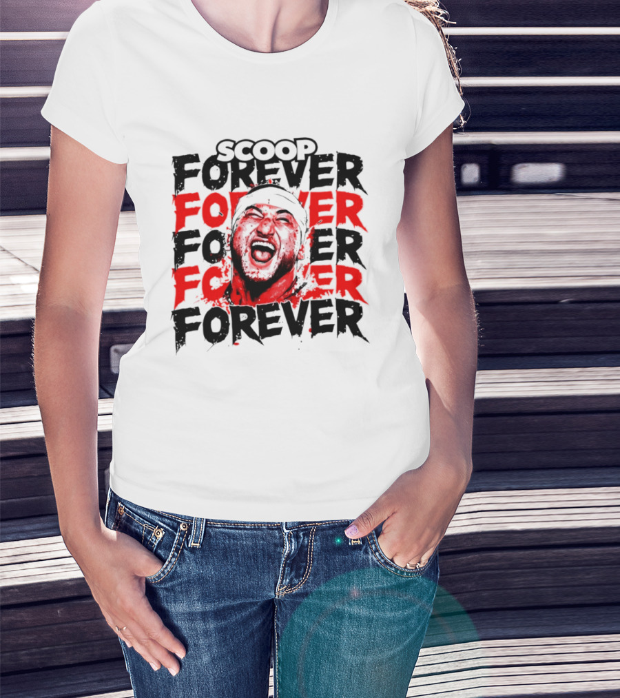 Scoop Forever Forever Text With Energetic Face T-Shirt