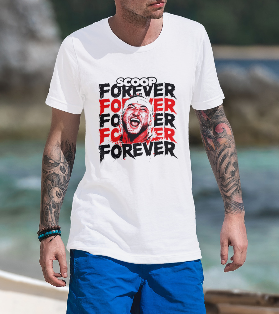 Scoop Forever Forever Text With Energetic Face T-Shirt