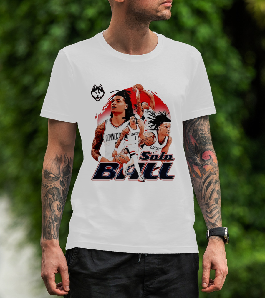 UConn Huskies Solo Ball Connecticut Men's Basketball Collage T-Shirt
