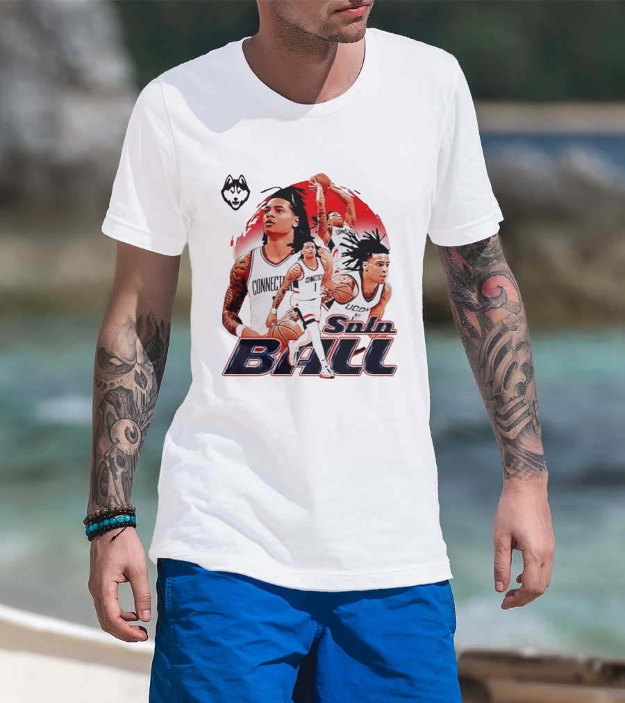 UConn Huskies Solo Ball Connecticut Men's Basketball Collage T-Shirt