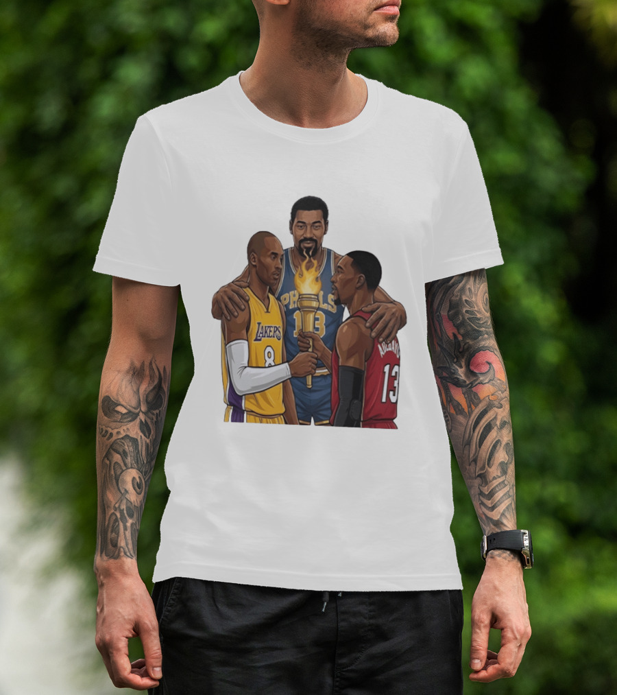 Wilt Chamberlain Kobe Bryant Lakers Bam Adebayo Miami Heat Passing The Torch T-Shirt