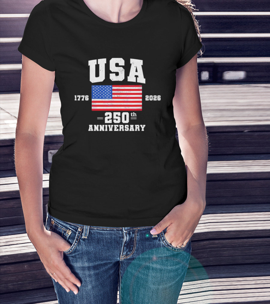 USA 1776 2026 American Flag Patriotic 250th Anniversary Celebration T-Shirt