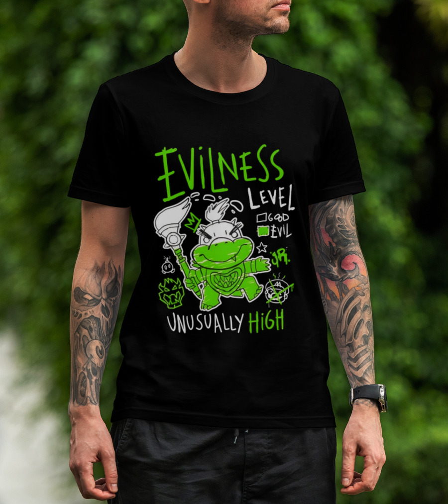 Baby Bowser Evilness Level Unusually High Mischievous Green T-Shirt
