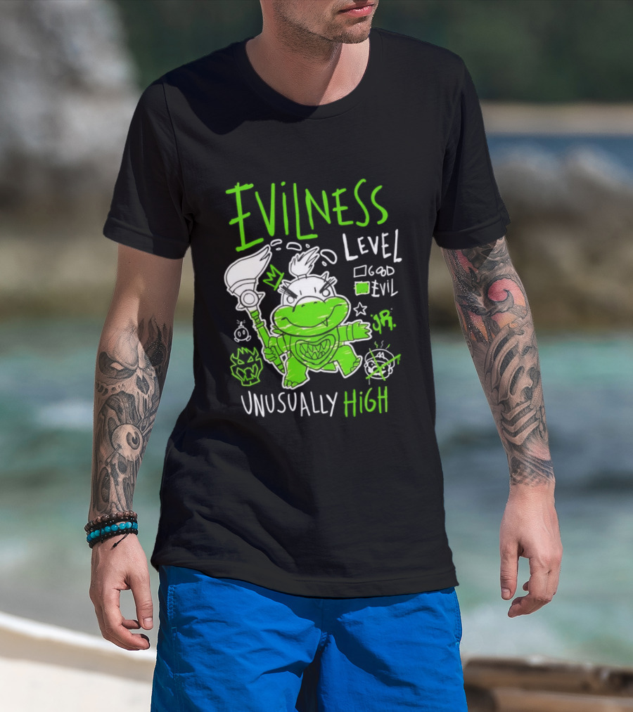 Baby Bowser Evilness Level Unusually High Mischievous Green T-Shirt
