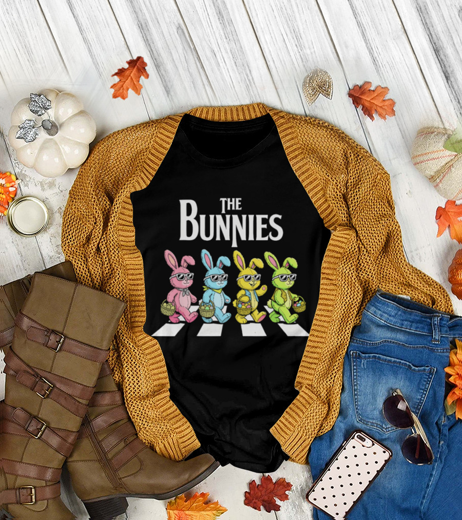 The Bunnies Walking Across Abbey Road in Colorful Sunglasses T-Shirt