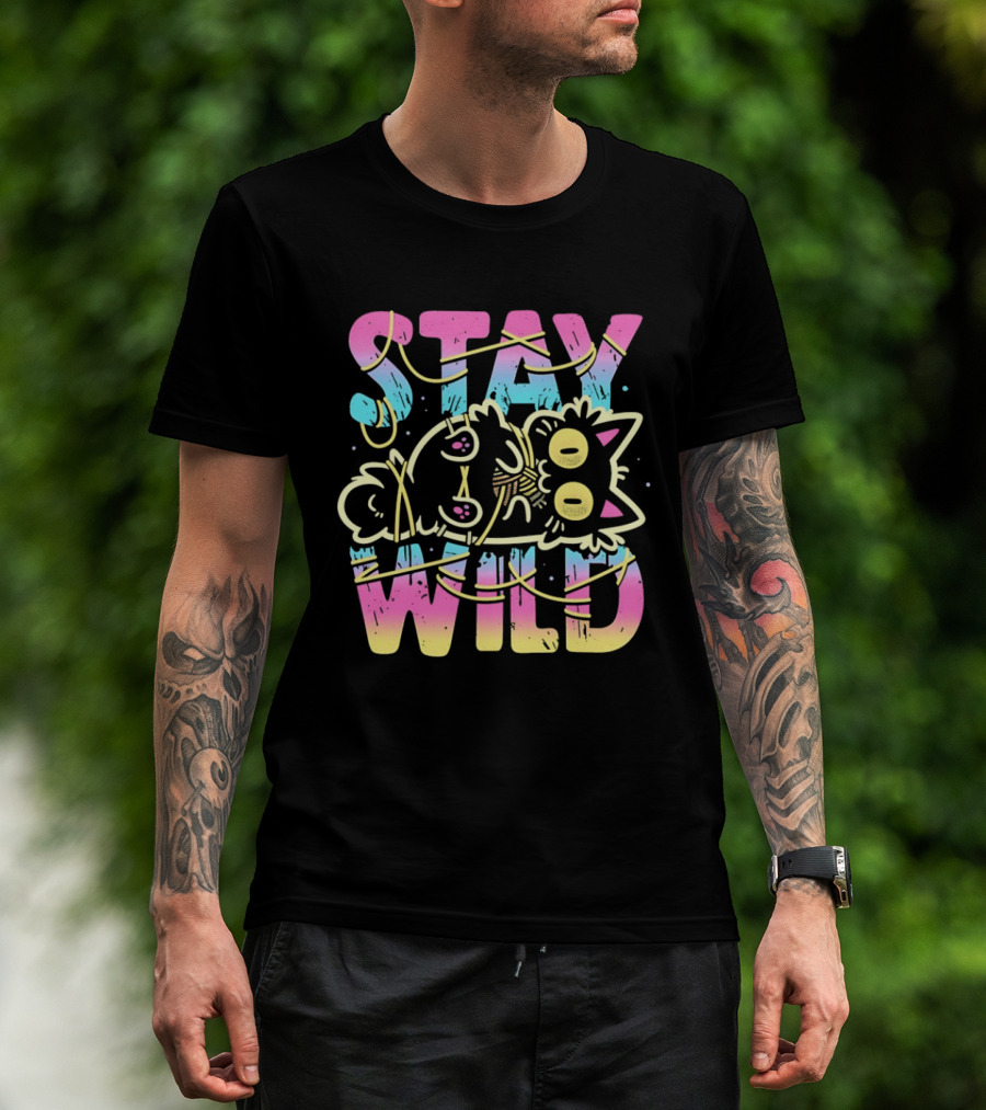 Stay Wild Wrapped In Chaos Cat Bound In Nonsense Blessed With Menace T-Shirt