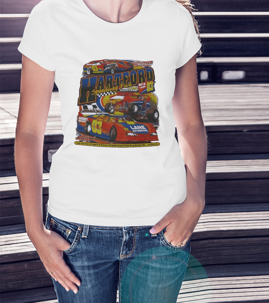 Hartford Speedway Park The Wicked Half Mile Lane Automotive Racing 03 T-Shirt