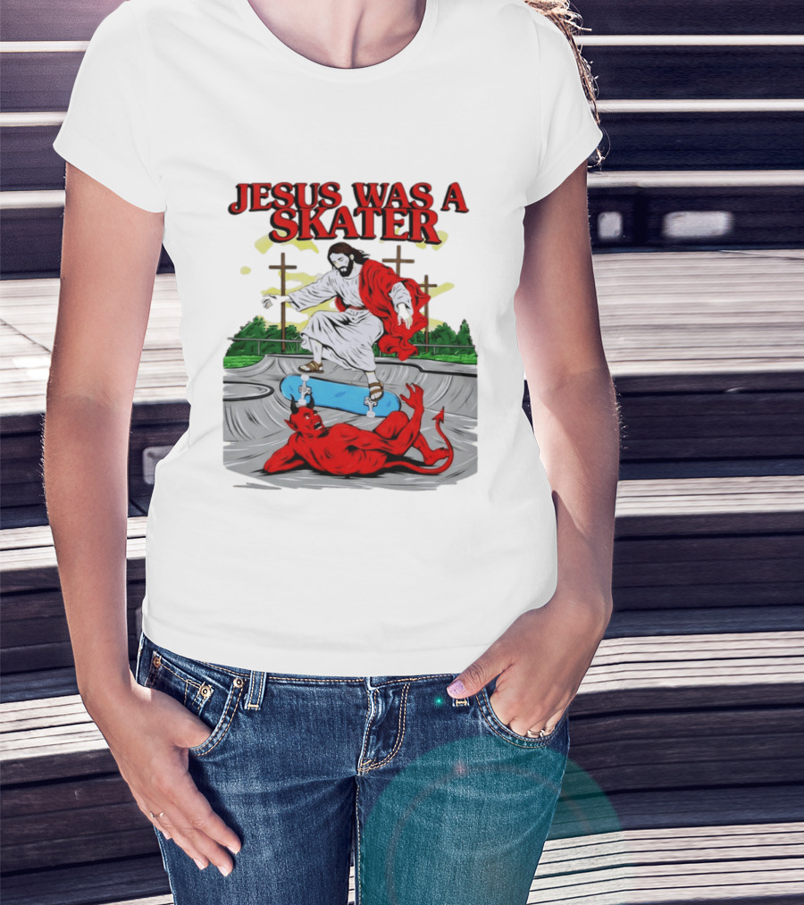 Jesus Was A Skater Vs. Devil Skatepark Showdown T-Shirt