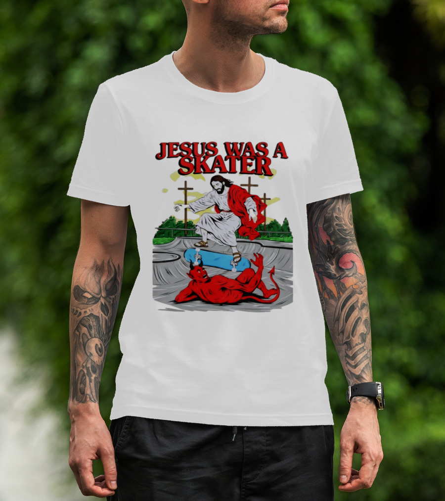 Jesus Was A Skater Vs. Devil Skatepark Showdown T-Shirt